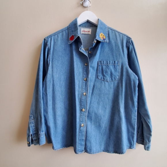 Vintage Jordache Jean shirt - fits to X small to Small, more like size 3 - Picture 2 of 7